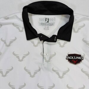 Jack Link Eversole Mens XL Feed Your Wild Side Performance Polo Rare White